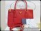Prada Saffiano Lux Tote Double zips RED Fuoco size 25 กระเป๋ารุ่นยอกนิยมสีแดงด้าน สองซิป พร้อมสายสะพาย crossbody  สีสวยหายากนะคะ