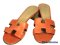 Hermes Shoe Orange Swift Leather  - Used Authentic  รองเท้าแตะแอร์เมส สีส้มหนังแท้ ของแท้มือสองสภาพดีค่ะ