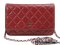 Chanel Wallet On Chain WOC Lamb Red Burgundy SHW - Used Authentic Bag กระเป๋าสตางค์ชาแนลมีสายสะพายยาวโซ่หนังแกะสีแดง ของแท้มือสองสภาพดีค่ะ