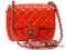 Chanel Mini Square 7 Red Orange Patent SHW - Used Authentic Bag