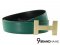 Hermes Belt 32 mm Calfskin Green and Dark Blue Size90 H Buckle Gold - Authentic