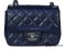 Chanel Mini Square Cavier Navyblue SHW - Used Authentic Bag  กระเป๋าไซส์เล็ก หนัววัวลายคาเวียสีน้ำเงิน อะไหล่เงิน  รุ่นยอดนิยมค่ะ ของแท้มือสองสภาพดีค่ะ
