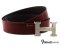 Hermes Belt 100 Calfskin Brown And Red H Buckle Silver