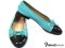 Chanel Ballet Shoe Blue & Black Patent