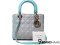Christian Dior Laby Dior 10 2Tone Blue Grey Lamdskin SHW