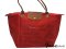 Longchamp Le Pliage Medium Monogram Shoulder Tote Bag Red Color