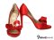 Valentino Couture Bow d'Orsay Pump Red  - Used Authentic Shoes รองเท้า วาเลนติโน่ ส้นสูง สีแดง รองเท้าในฝันของสาวๆทุกๆคน สีแดงเปรี้ยว สวย รุ่นนี้ยอดนิยม สาวๆไม่ควรพลาดค่ะ ของแท้ มือสอง สภาพดีค่ะ