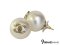 Chanel Large Faux Pearl 20mm Button Earrings Gold Tone CC 