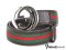Gucci Belt Ribbon Green Red Size 90cm Buckle Double G Silver 
