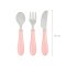 ช้อนส้อมมีด Stainless steel training cutlery Knife / Fork / Spoon - LIGHT PINK