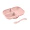 Silicone Suction Divided Plate with Spoon - Cotton Candy