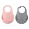 Set of 2 Silicone Bibs - Vintage Pink/ Mineral Grey