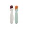 ช้อนหัดทานอาหาร Set of 2 Silicone Pre Spoons - Sage Green/Velvet Grey