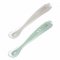 Set of 2 1st Age Silicone Spoons  with Storage Case - Frosty Green / Velvet Grey