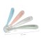 Set of 4 ergonomic 1st age Silicone Spoons  EUCALYPTUS (assorted colors Windy Blue / Eucalyptus / Mist Grey / Vintage Pink)