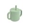 ถ้วยซิลิโคนพร้อมหลอด Silicone Straw Cup with handles - Sage Green
