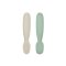 ช้อนหัดทานอาหาร Set of 2 Silicone Pre Spoons - Sage Green/Velvet Grey