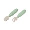 ช้อนส้อมหัดทานอาหาร Set of 2 Stainless Steel Pre Cutlery - Sage Green