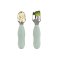 ช้อนส้อมหัดทานอาหาร Set of 2 Stainless Steel Pre Cutlery - Sage Green