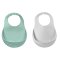 Set of 2 Silicone Bibs - Frosty Green / Light Grey