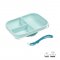 Silicone Suction Divided Plate with Spoon- Blue