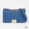 CHANEL BOY 10 BLUE CAVIAR GHW