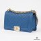 CHANEL BOY 10 BLUE CAVIAR GHW