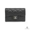 CHANEL CARD HOLDER SHORT BLACK CAVIAR SHW