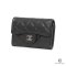 CHANEL CARD HOLDER SHORT BLACK CAVIAR SHW