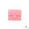 CHANEL CARD HOLDER WITH CHAIN SHORT PINK CALF SHW