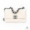 CHANEL FLAP 19 26 WHITE CALF BHW