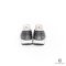 CHANEL GLITTER STRETCH FABRIC SNEAKERS 39.5 GRAY FABRIC