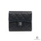 CHANEL TRIFOLD WALLET SHORT BLACK CAVIAR SHW