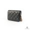 CHANEL WALLET WITH STRAP SHORT BLACK CAVIAR GHW