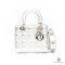 DIOR LADY MINI GREY MATTALLIC CALF SHW