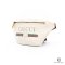 GUCCI BELT BAG OVAL MINI WHITE CALF GHW