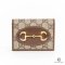 GUCCI BI FOLD WALLET HORSEBIT SHORT BROWN GG MONOGRAM GHW