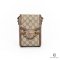 GUCCI HORSEBIT 1995 PHONE MINI BROWN GG MONOGRAM CANVAS GHW