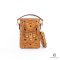 MCM BUCKET BAG MINI BROWN CANVAS GHW