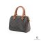 NEW CELINE BOSTON CUIR BROWN TAN CANVAS GHW