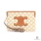 NEW CELINE POUCH WITH STRAP SMALL WHITE BROWN CALFSKIN GHW