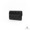 NEW CHANEL CARD HOLDER SHORT BLACK CAVIAR GHW