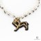 NEW DIOR CRYSTAL LION NECKLACE WHITE PEARL GHW