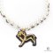 NEW DIOR CRYSTAL LION NECKLACE WHITE PEARL GHW