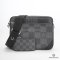 NEW LV TRIO MESSENGER 25 BLACK DAMIER GRAPHITE CANVAS SHW MICROCHIP