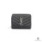 YSL BI FOLD ZIPPY SHORT BLACK CHEVRON SHW