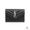 YSL CARD HOLDER SHORT BLACK CHEVRON SHW