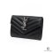 YSL CARD HOLDER SHORT BLACK CHEVRON SHW