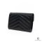 YSL CARD HOLDER SHORT BLACK CHEVRON SHW