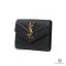 YSL TRI FOLD WALLET SHORT BLACK CHEVRON GHW